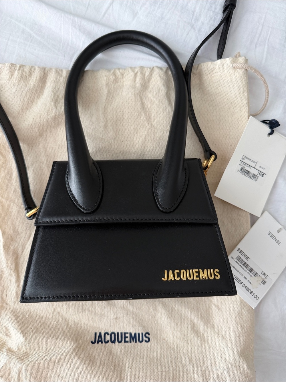 Jacquemus Le Chiquito Moyen Bag Leather Black Crossbody Bag Like New
